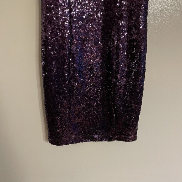 Lulus Women S Holiday Bring It Purple Sequin Spaghetti Straps Bodycon Mini Dress - Picture 3 of 11